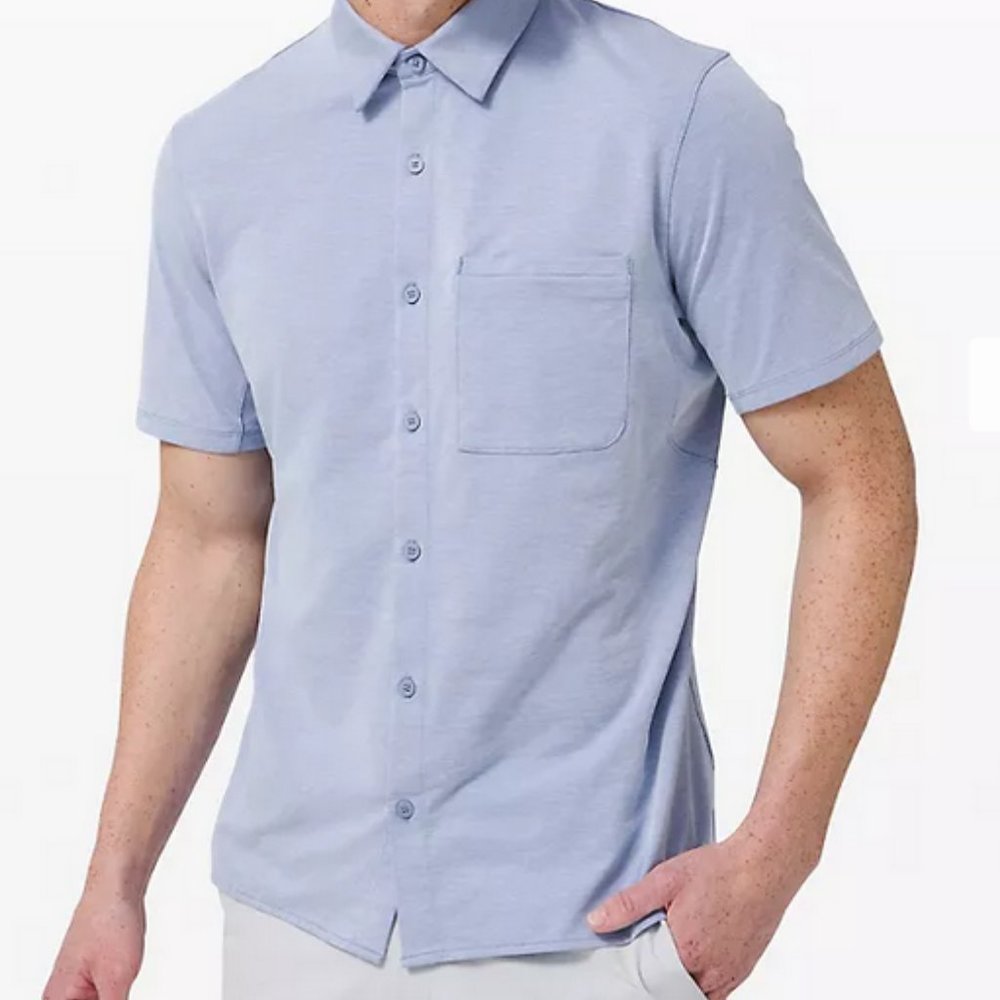 Lululemon Commission Short Sleeve Shirt Blue Medium